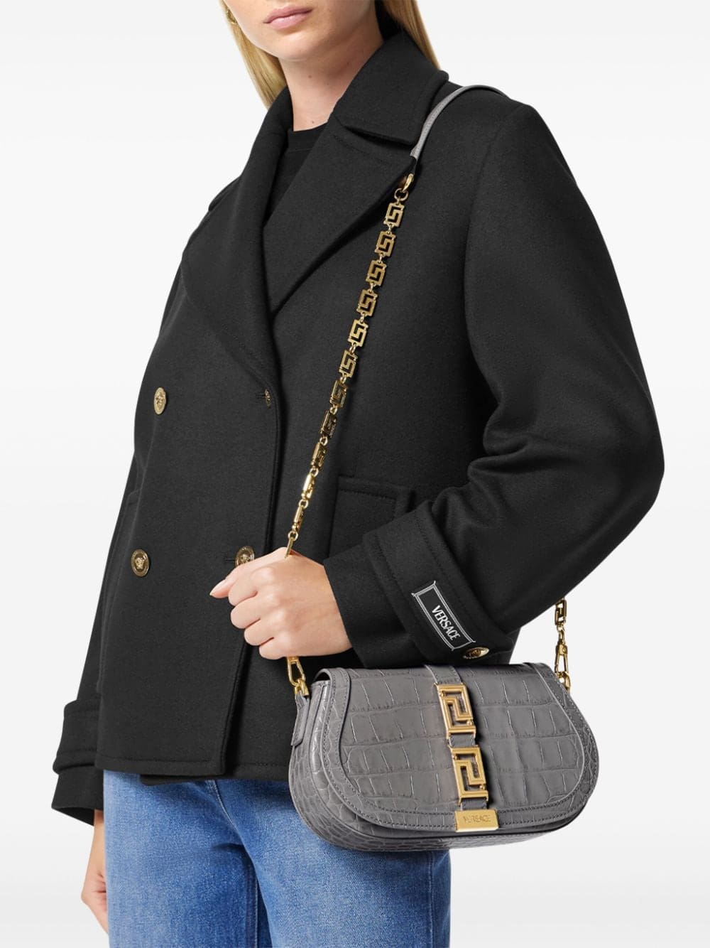 Versace Greca Goddess embossed shoulder bag - Image 2