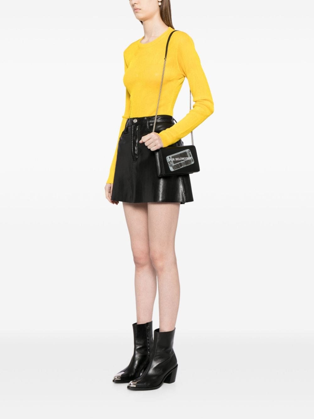 Off-White slogan-print leather crossbody bag - Image 2