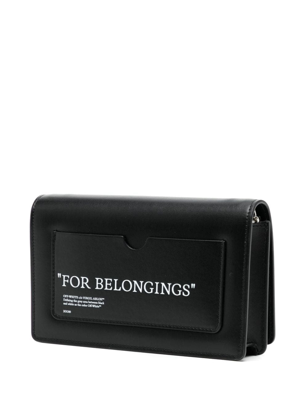 Off-White slogan-print leather clutch bag - Image 2