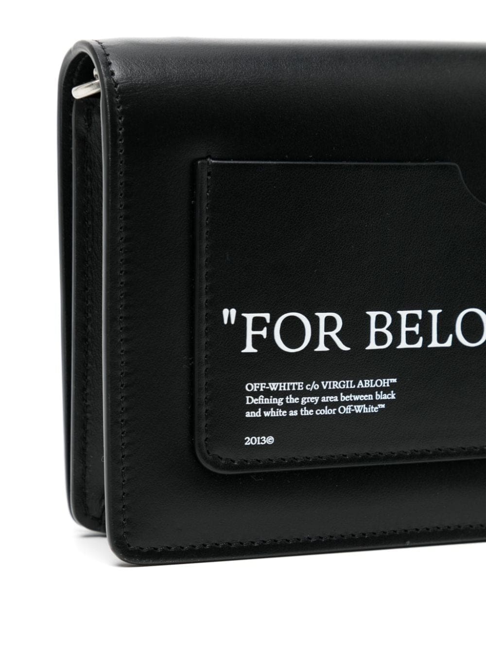 Off-White slogan-print leather clutch bag - Image 3