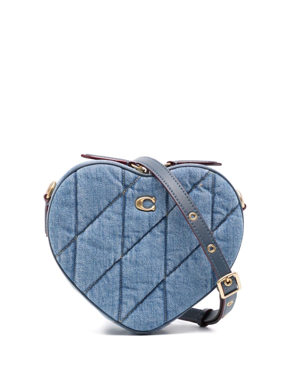 Coach Heart denim cross body bag