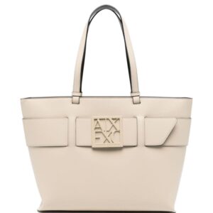 Armani Exchange logo-plaque tote bag
