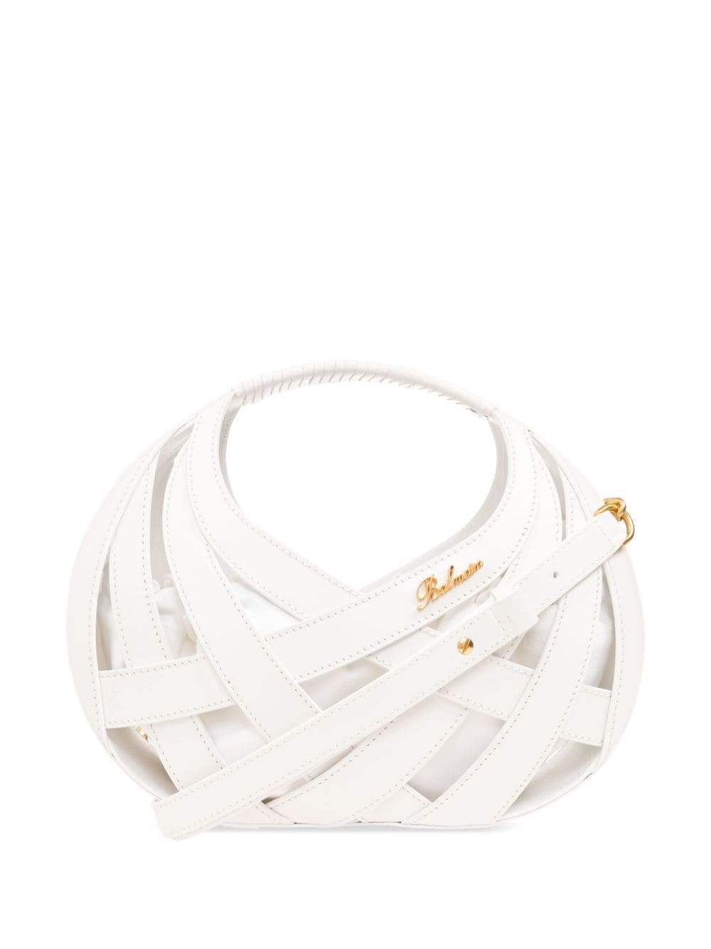 Balmain basket-weave leather tote bag