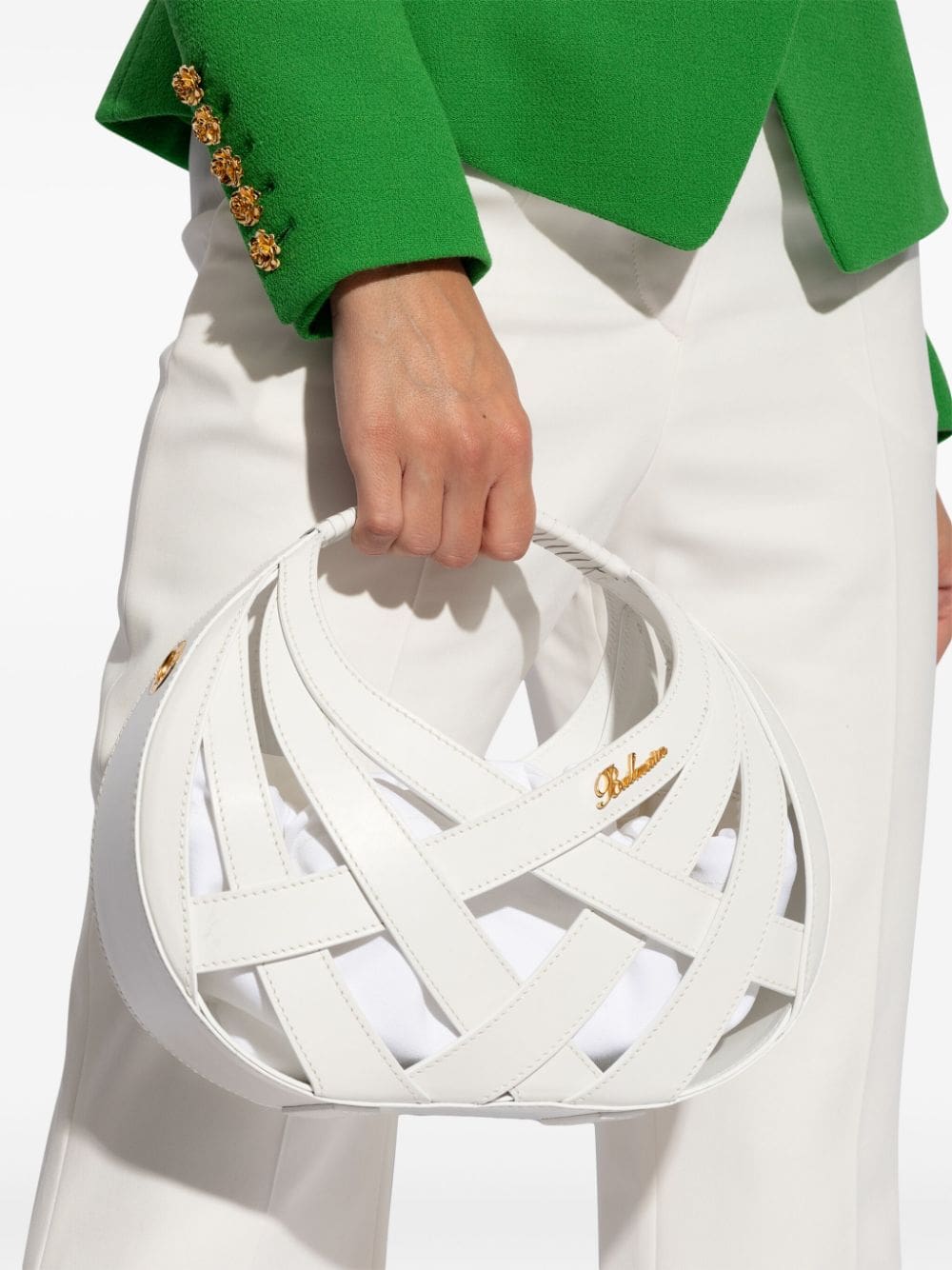 Balmain basket-weave leather tote bag - Image 2