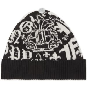 Philipp Plein logo-jacquard wool beanie