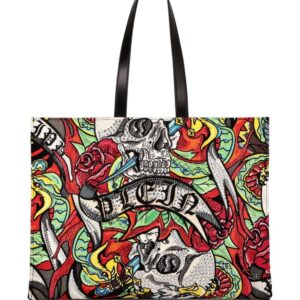 Philipp Plein Tattoo print shopping bag