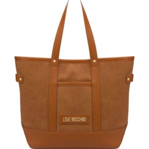 Love Moschino logo-appliqué studded tote bag