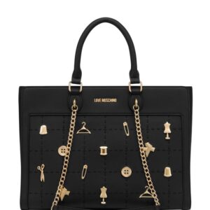 Love Moschino logo-lettering chain-detail tote bag