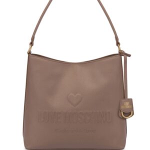 Love Moschino logo-embroidered leather tote bag