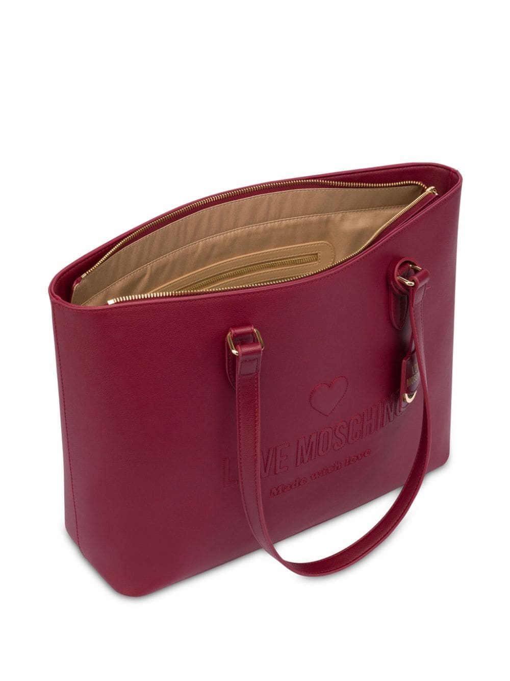 Love Moschino logo-embossed leather tote bag - Image 3