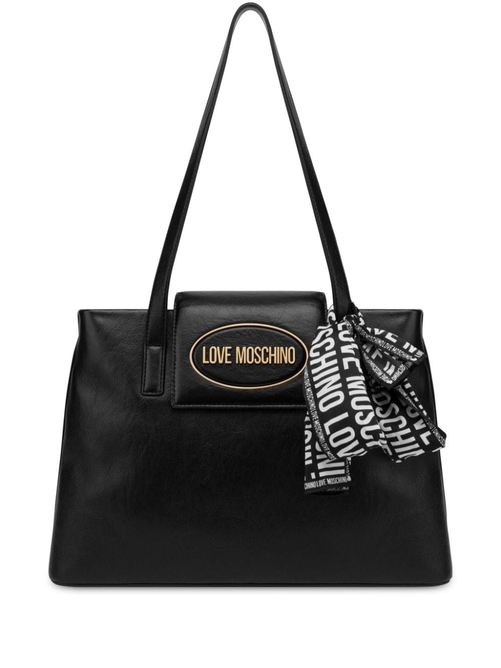 Love Moschino scarf faux-leather tote bag