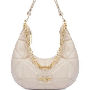 Love Moschino logo-plaque quilted shoulder bag