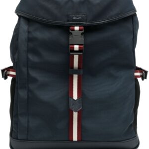 Bally stripe-detail buckled backpack