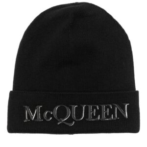 Alexander McQueen logo-embroidered cashmere beanie