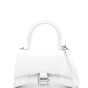 Balenciaga extra small Hourglass croc-embossed tote bag