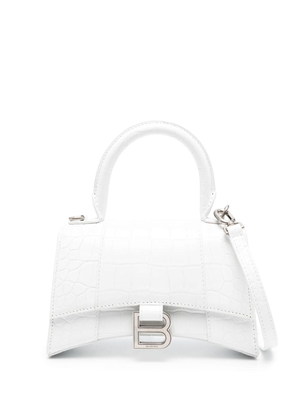 Balenciaga extra small Hourglass croc-embossed tote bag