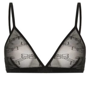 Balenciaga  logo-embroidered mesh bra