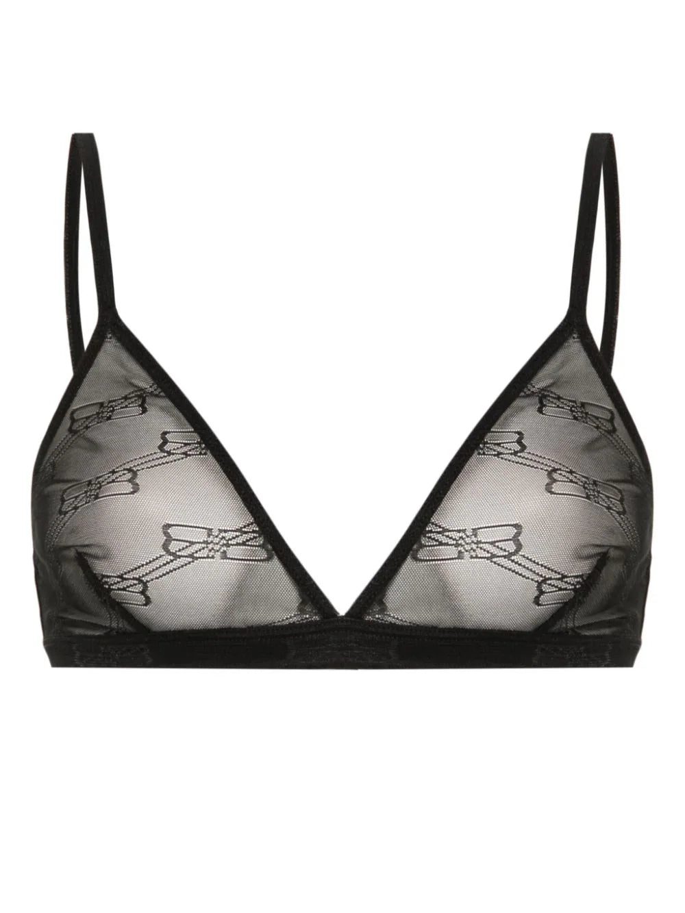 Balenciaga logo-embroidered mesh bra