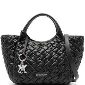 Emporio Armani logo-patch interwoven tote bag
