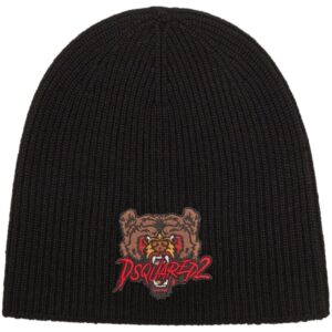 DSQUARED2 bear-appliqué wool beanie