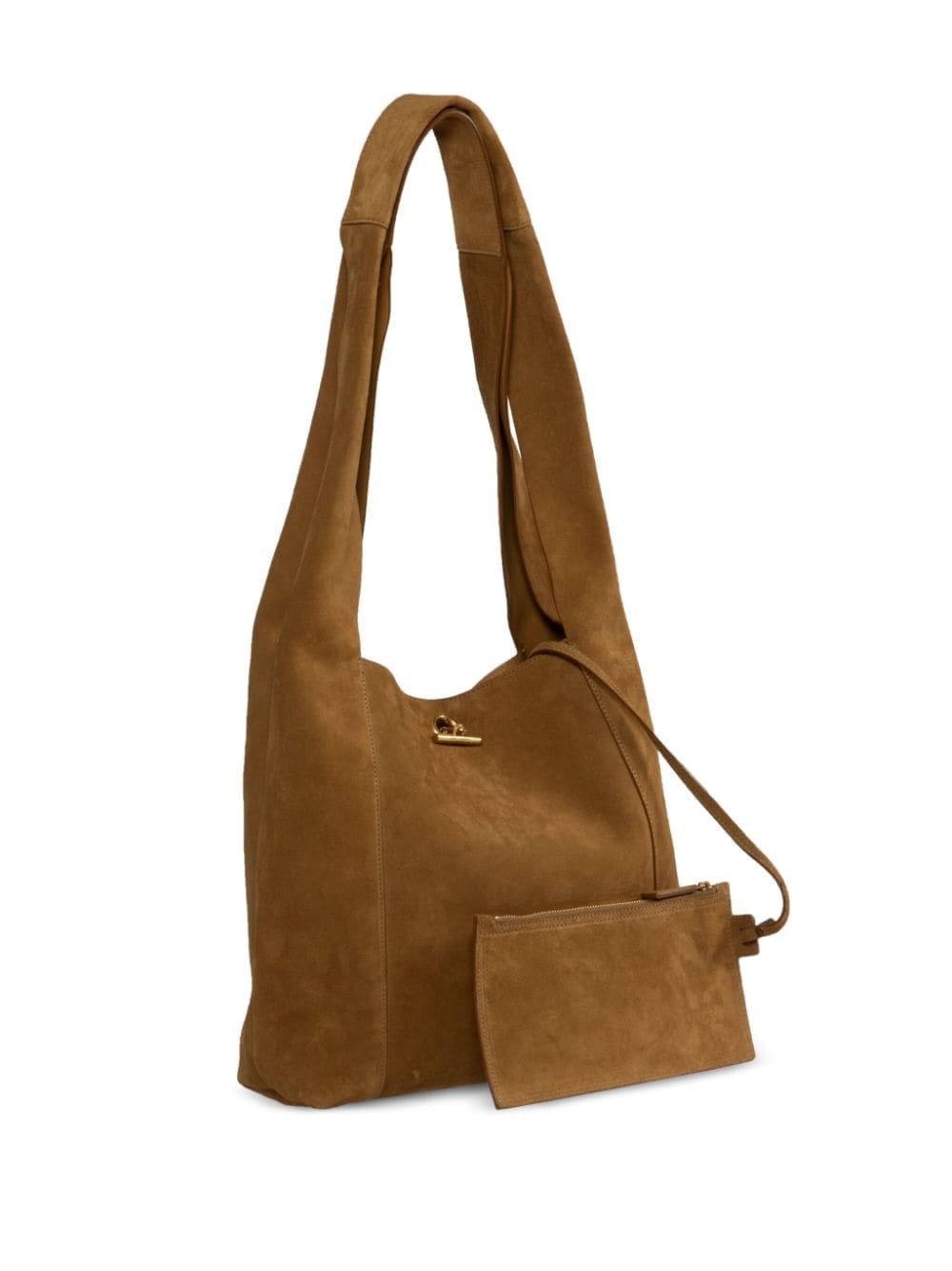 Saint Laurent padlock detail suede shoulder bag - Image 2