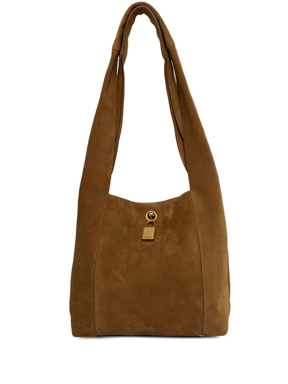 Saint Laurent padlock detail suede shoulder bag