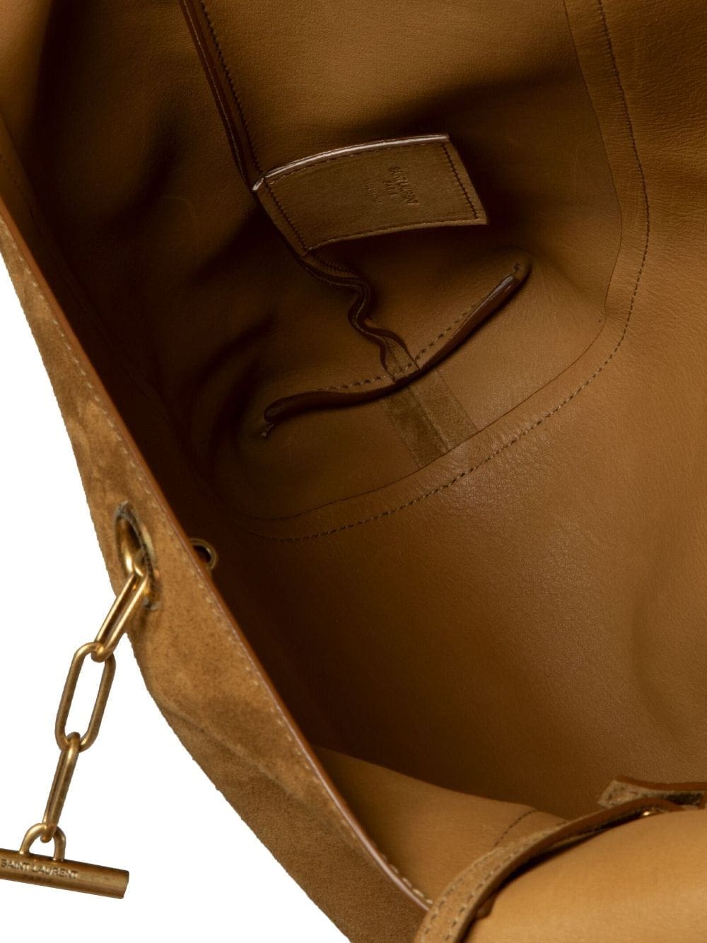 Saint Laurent padlock detail suede shoulder bag - Image 3