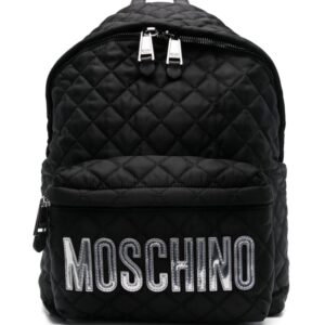 Moschino logo lettering quilted backpack