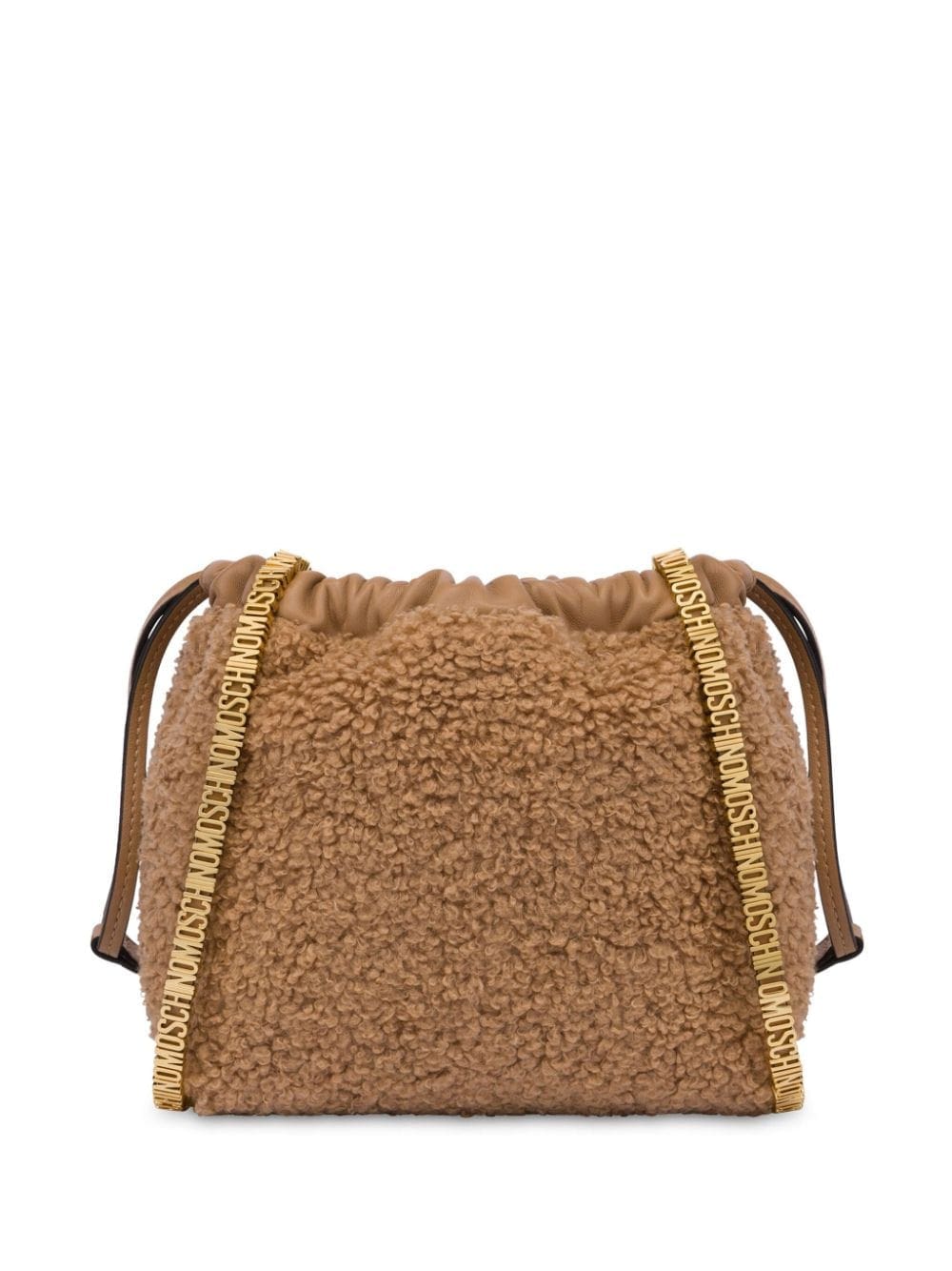 Moschino logo-lettering faux-shearling shoulder bag - Image 2