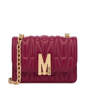Moschino logo-quilted leather shoulder bag