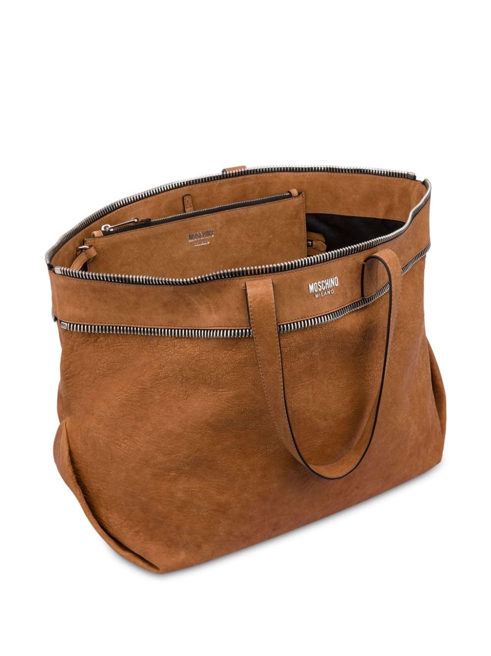 Moschino decorative-zips leather tote bag - Image 3