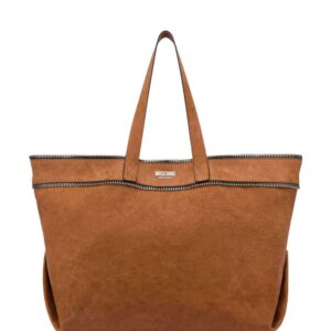 Moschino decorative-zips leather tote bag