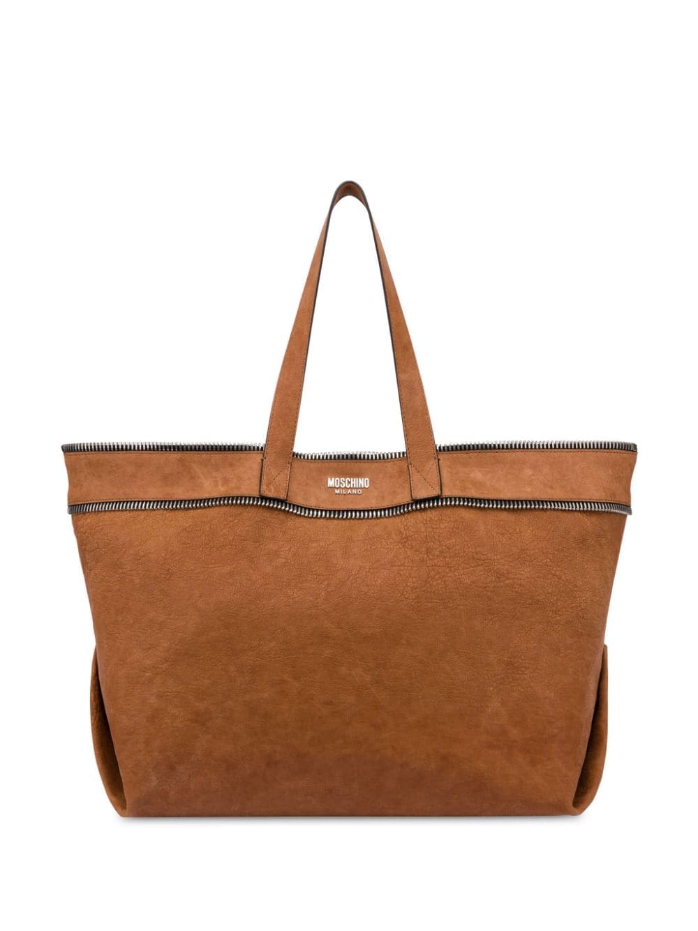 Moschino decorative-zips leather tote bag