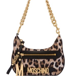 Moschino logo-lettering leopard-print mini bag