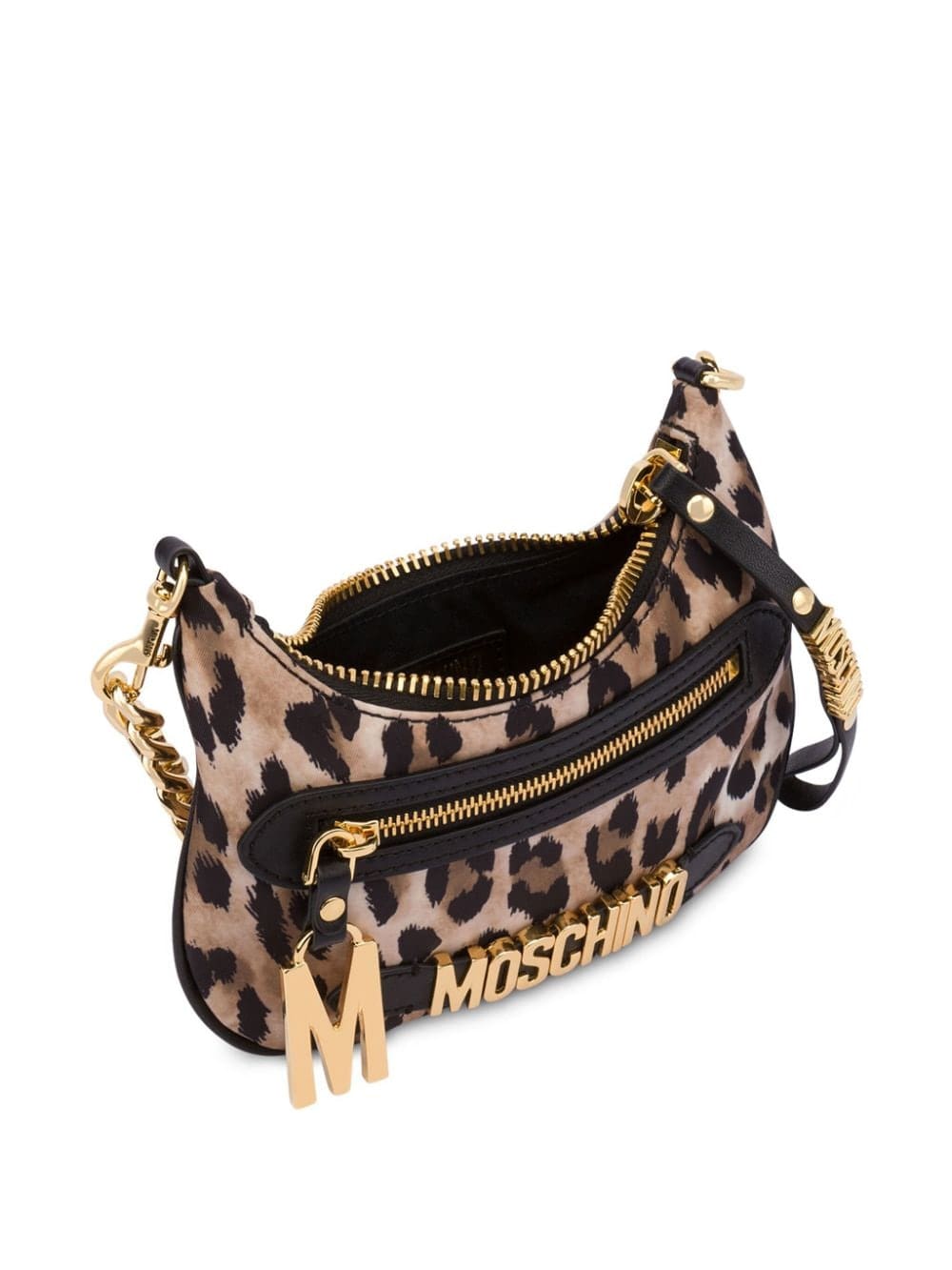 Moschino logo-lettering leopard-print mini bag - Image 3