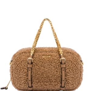 Moschino logo-lettering fleece tote bag