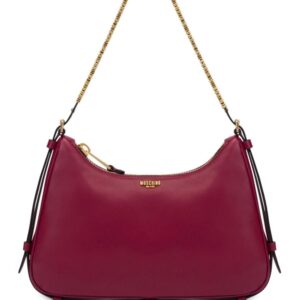 Moschino logo-print leather shoulder bag