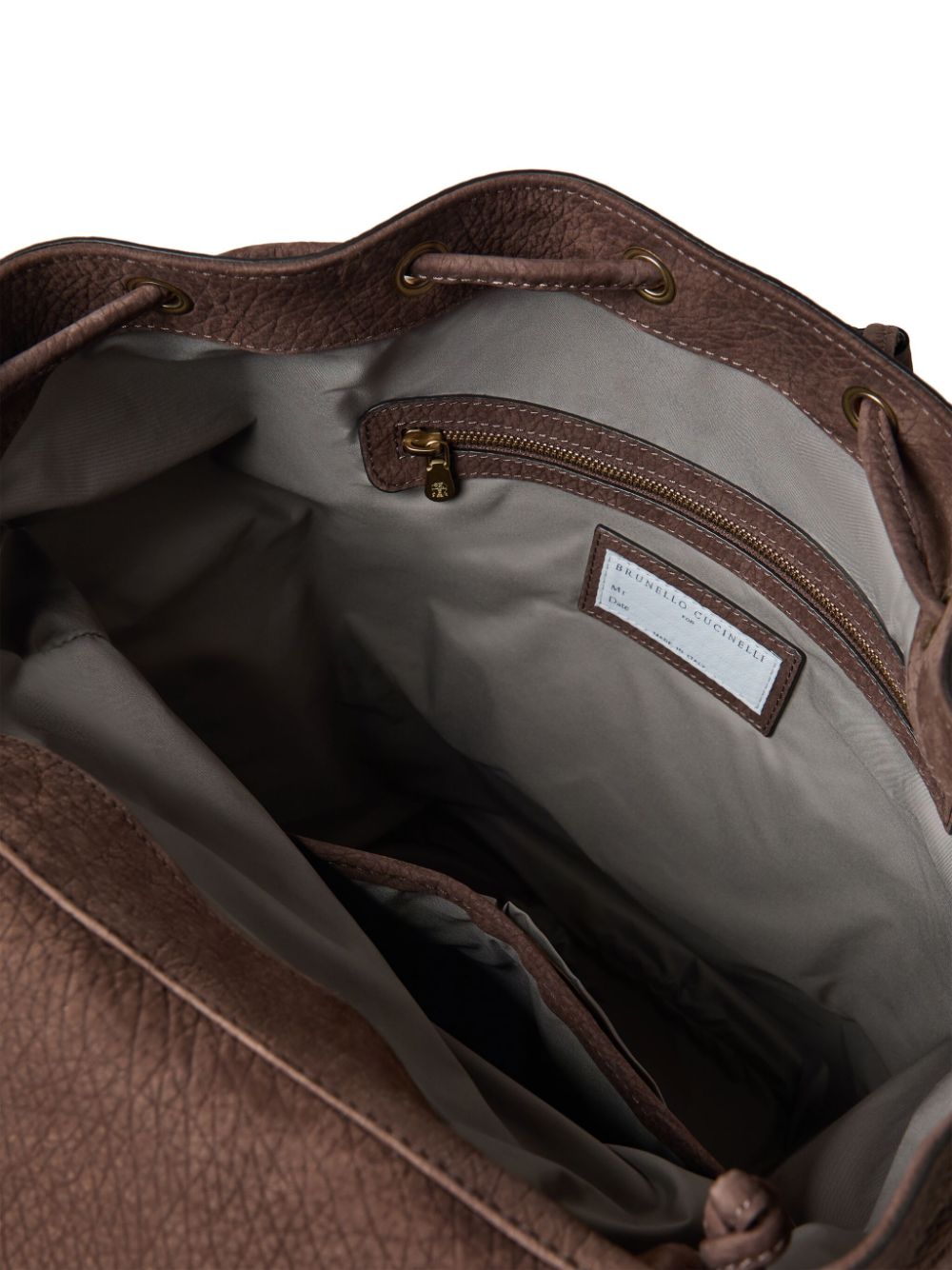 Brunello Cucinelli logo-stamp leather backpack - Image 3