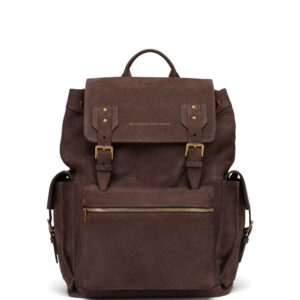 Brunello Cucinelli logo-stamp leather backpack