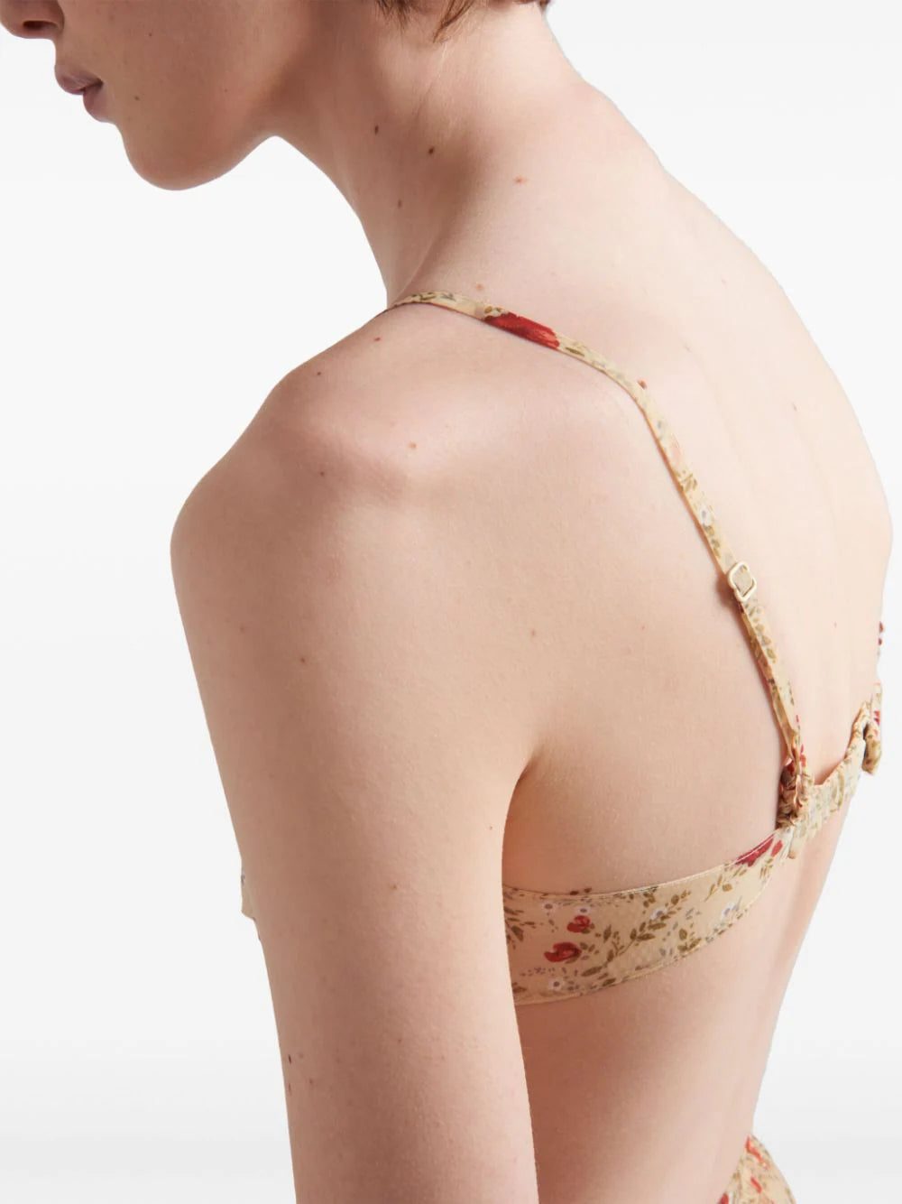 Prada floral-print lace-trim bra - Image 4