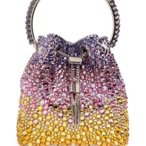 Jimmy Choo Bon Bon crystal-embellished bucket bag