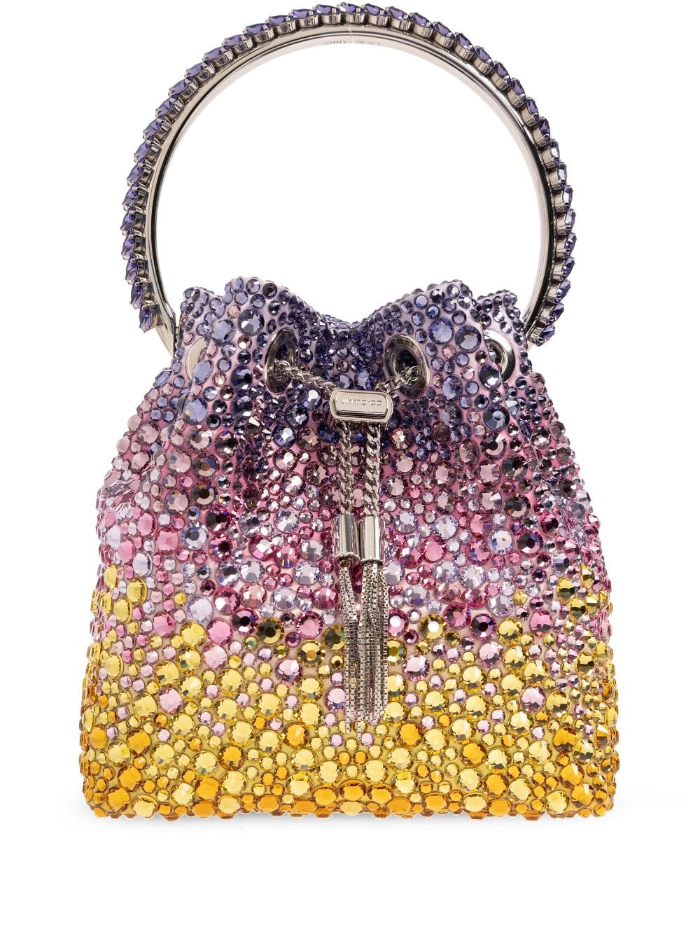 Jimmy Choo Bon Bon crystal-embellished bucket bag