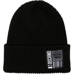 Moschino logo-patch wool beanie
