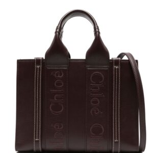 Chloé small Woody leather tote bag