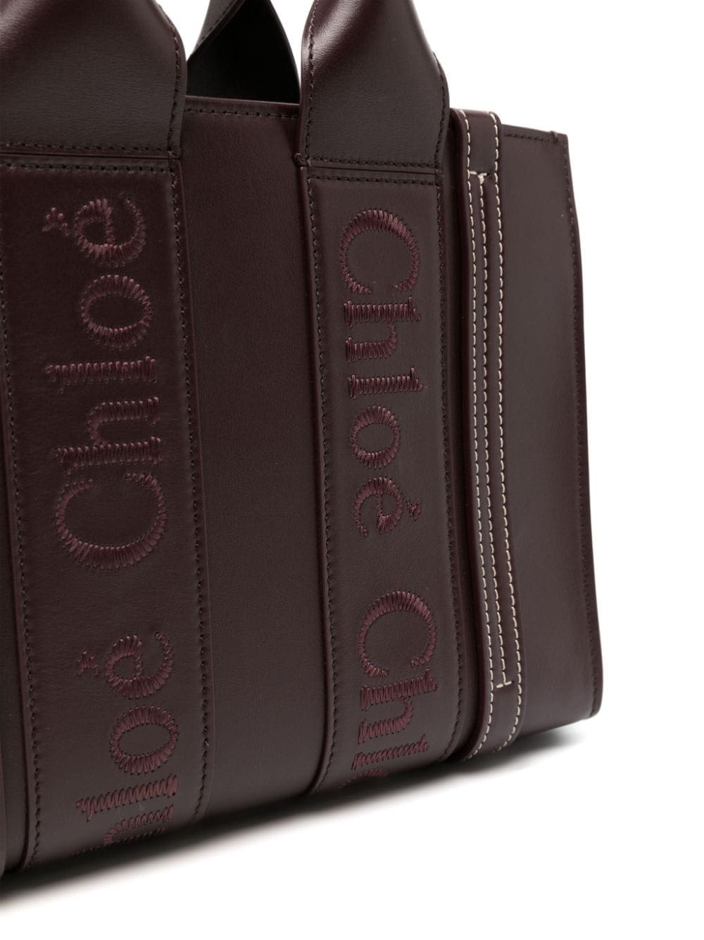 Chloé small Woody leather tote bag - Image 4