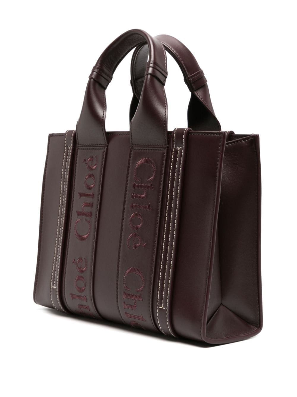 Chloé small Woody leather tote bag - Image 3