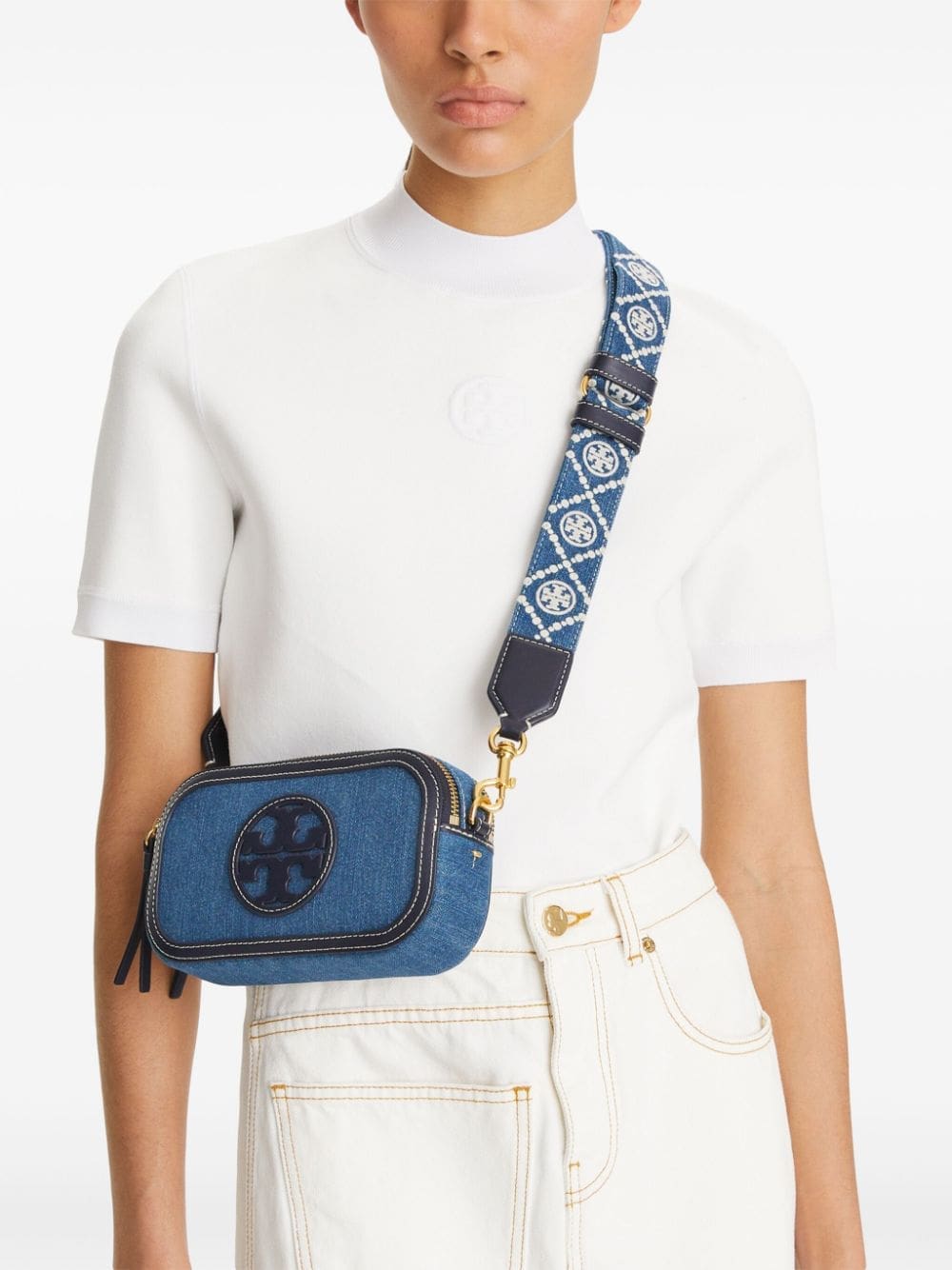Tory Burch mini Miller denim crossbody bag - Image 2