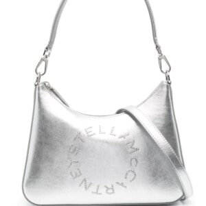 Stella McCartney studded-logo metallic shoulder bag