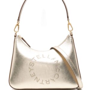 Stella McCartney studded-logo metallic shoulder bag
