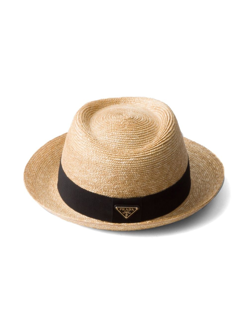 Prada triangle-logo woven raffia hat - Image 2
